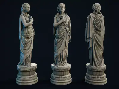 Garden Statue 1 Low-poly 3D model