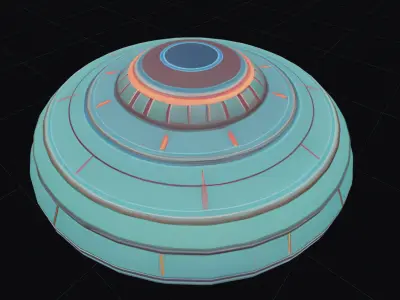 UFO - Simple Rigid for use in Games AR Tv Film and More Low-poly 3D model
