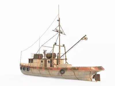 Ocean tin fishing boat 3D model