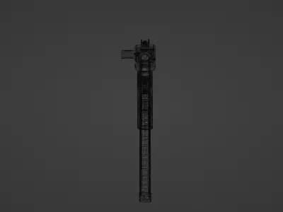 Futuristic SMG Low-poly 3D model