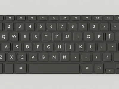 keyboard 3D model by salmanelahi
