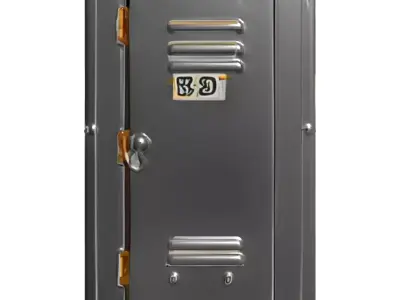 Industrial Metal Locker 3D Model Low-poly 3D model purchase