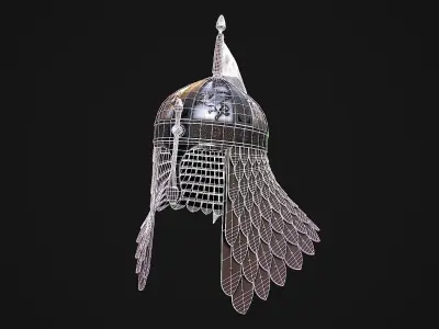 Medieval Helmet 4 3D Model Low-poly 3D model
