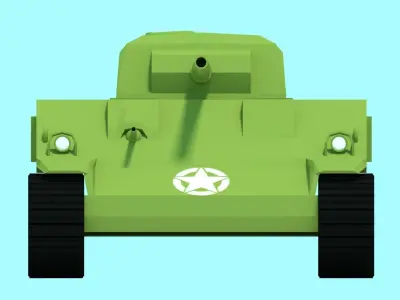 M4 Sherman Tank DEMO Mesh Only Free low-poly 3D model