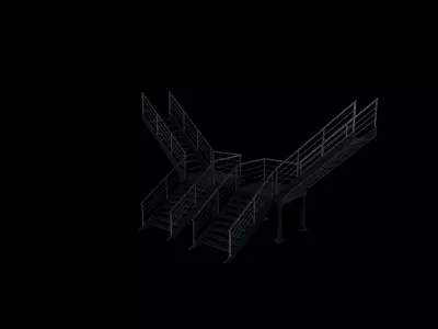 Mild Steel Stairs 3D model