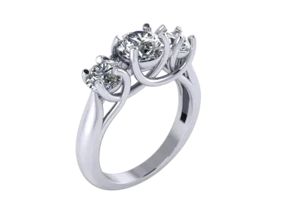 Jewelry 3 Stone Triology Ring 3D print model