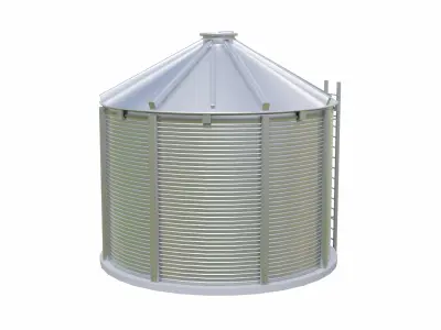 Customized Grain Bin Low-poly 3D model