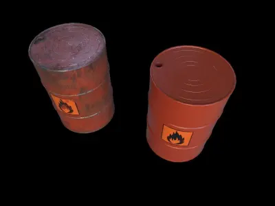 Explosive Barrel Low-poly 3D model