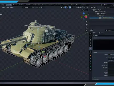 M48 Patton Tank plus 6 Skins Low-poly 3D model
