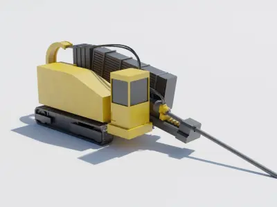 3d realistic HDD Rig Drill Vehicle Construction Free low-poly 3D model