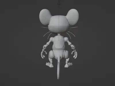 cartoon iron rat Free low-poly 3D model