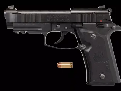 Beretta 80X Cheetah pistol Low-poly 3D model