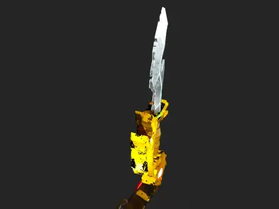  Battle Dagger Low-poly 3D model