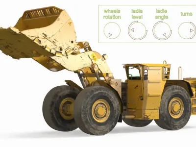 Mining Loader Dirty Rigged for Maya 3D model