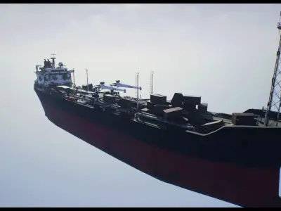 Post-apocalyptic oil tanker Low-poly 3D model