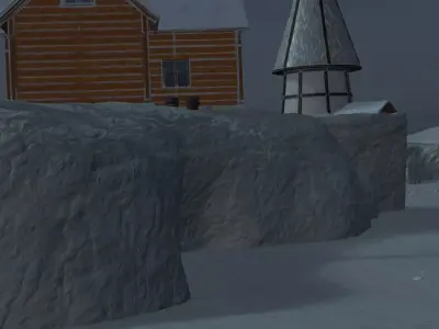 Winter Village 3D model shop