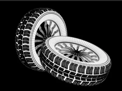 Tyre 3D Model tyres Free low-poly 3D model