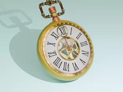 Steampunk pocket watch 3D model purchase