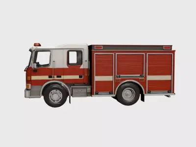 Realistic Fire Truck Detailed Emergency Vehicle 03 3D model