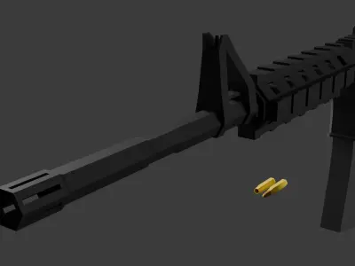 M4 acog lowpoly  Low-poly 3D model
