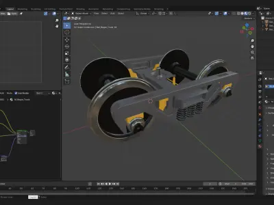 rail truck bogie or railroad wheel truck 3d model 3D model