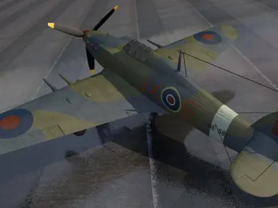 Hawker Hurricane Mk-2c Night Fighter 3D model