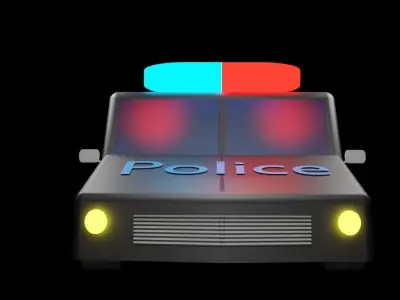 Low poly Police jeep car useing for your game and animation Free low-poly 3D model