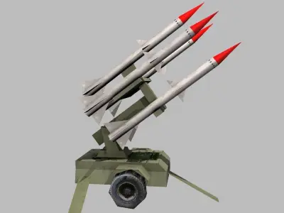 anti aircraft missile battery Low-poly 3D model