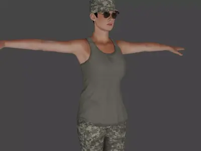 Rigged Soldier 09 3D model