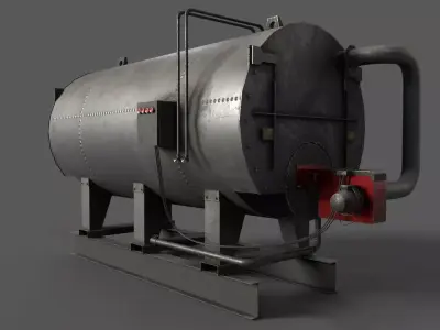 Steam boiler Low-poly 3D model purchase