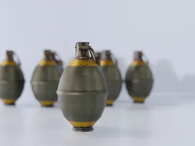 Grenades pack - 3  -3D LOWPOLY Models Low-poly 3D model