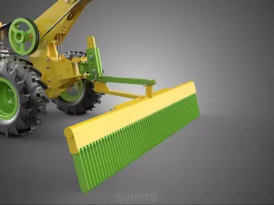 RAKE LEVELLER LEVELLING WALK BEHIND TRACTOR TWO WHEEL DIESEL GAS 3D model