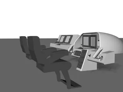 jet control cockpit 3D model