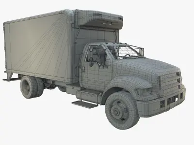 Refrigerator Truck Game Ready PBR Textures Low-poly 3D model