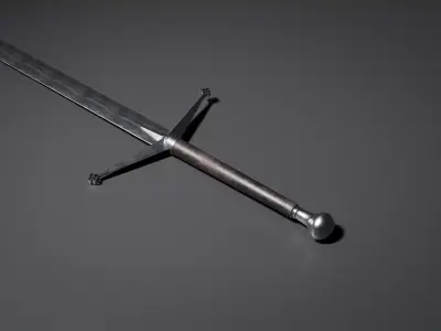 Claymore brush steel Free low-poly 3D model