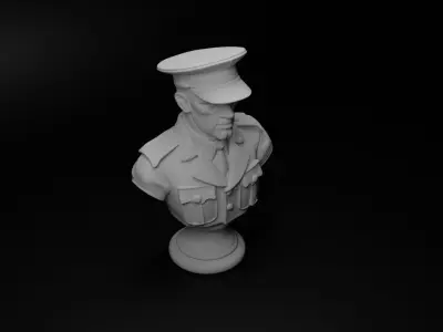 WW1 British Soldier Bust Chess 3D print model get
