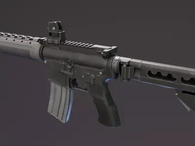 LR300 Assault Rifle Low-poly 3D model