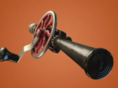 Old Hand Drill Low-poly 3D model get
