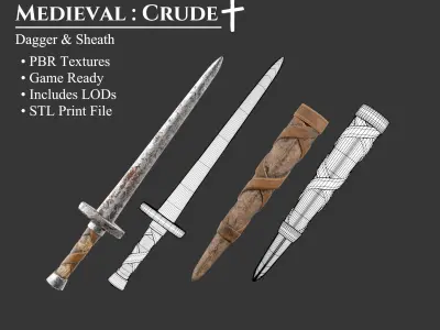 Medieval Collection Crude Blades 3D Model Pack