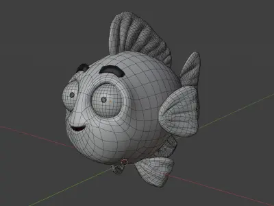 Cartoon Fish Low-poly 3D model 5