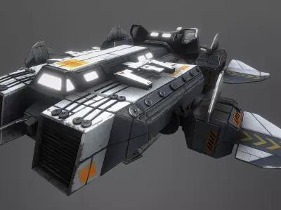 XE-08 Recon and Transport Spacecraft Low-poly 3D model