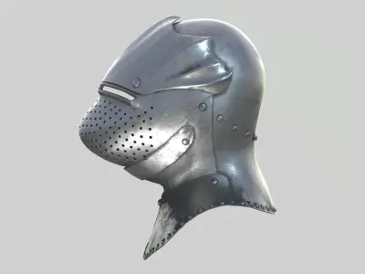 Medieval Armet01 Helmet Low-poly 3D model