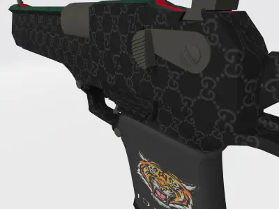 Pistol Desert Eagle 357 Magnum 3D model Low-poly 3D model