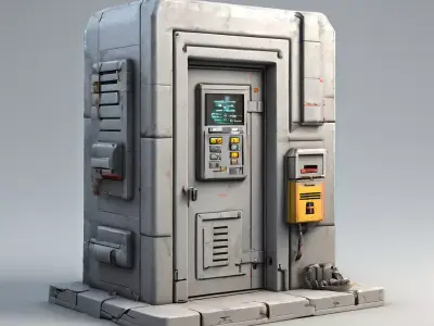 SciFi Utility Kiosk Game Asset Low-poly 3D model