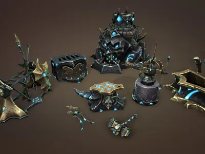 Undead forge collection Low-poly 3D model