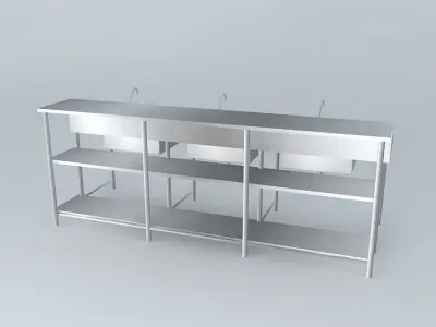Kit 225 Bench Inox 3 Cubas Alex Marques Free 3D model