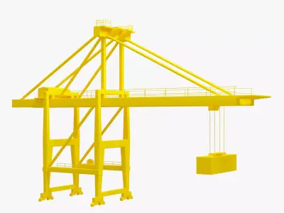 Crane port 3D model