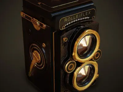 PBR Rolleiflex Camera Low-poly 3D model