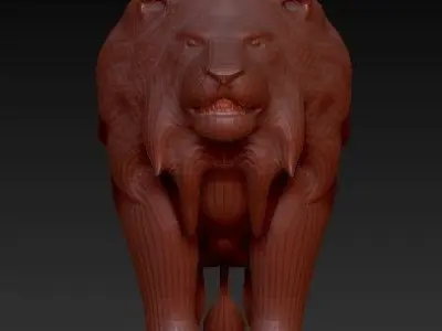 old Lion Low-poly 3D model
