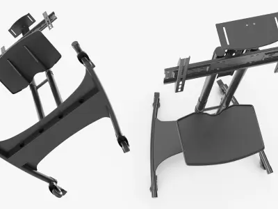 Mobile TV Stand with Shelf Black 3D model